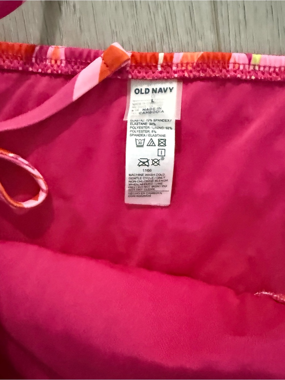Old Navy Pink Tankini Top with Pink Multi-Color Bikini Bottom - Picture 6 of 6